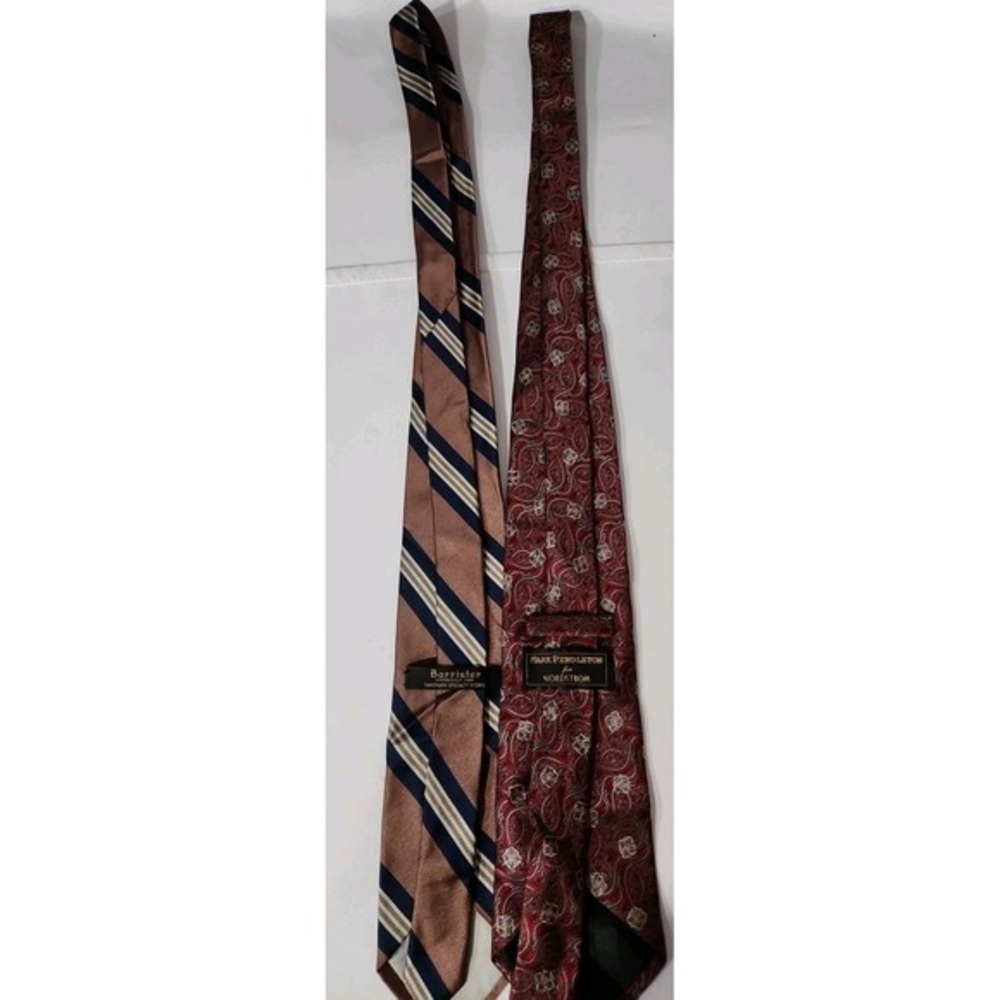 2 Ties Mark Pendleton Nordstrom 100% Silk Necktie